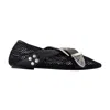 Toga Buckle-detail Mesh-detail Flats In Black