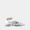 Toga Buckle-strap Pointed Ballet Flats In White