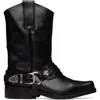 Toga Pulla Black Hard Leather Medium Boots In Multi