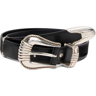 Toga Pulla Black Single Buckle Belt
