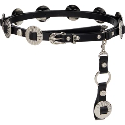 Toga Pulla Black Studded Narrow Belt
