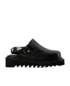 Toga Chunky Flat Sandals With Oversized Buckle In Black