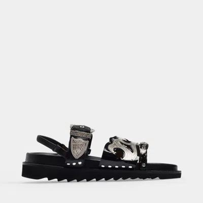 Toga Pulla Flat Sandals In Black