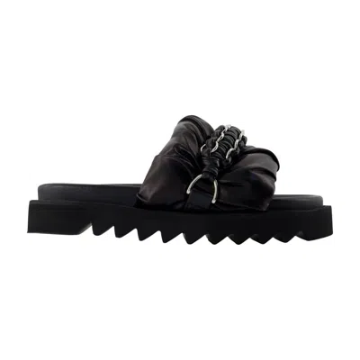 Toga Pulla Leather Padded Sandal In Black