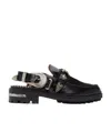 Toga Pulla Round-toe Slingback Mule Loafers In Black
