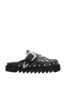 Toga Studded Leather Mules In Black