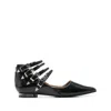 Toga Polido Multi Strap Ballerina Flats In Black