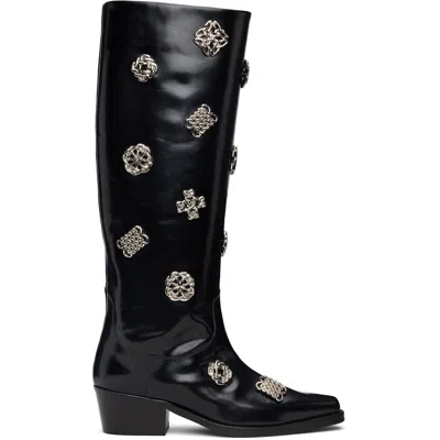 Toga Pulla Ssense Exclusively Sells Black Embellished High Boots