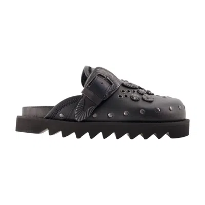 Toga Pulla Studded Leather Mule In Black