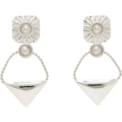 Toga Pulla Triangle Pierced Earrings In Metallic