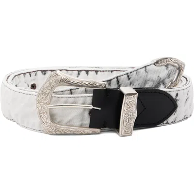 Toga Pulla White Denim Wide Belt In Gray
