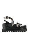 Toga Pulla Woman Espadrilles Black Size 8 Leather In Black