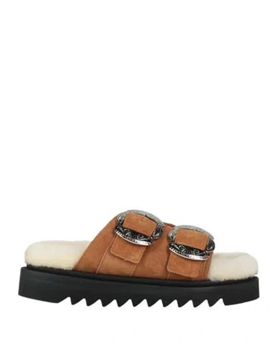 Toga Pulla Woman Sandals Camel Size 7 Leather In Brown