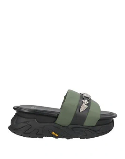 Toga Pulla Woman Sandals Military Green Size 6 Textile Fibers, Leather
