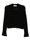Toga Ribbed Knit Cardigan In Black
