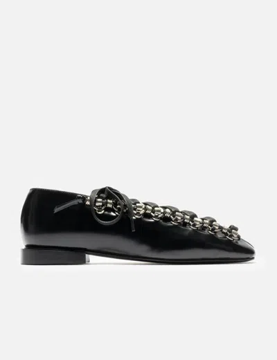 Toga Ring Metal Lace Up Pumps In Black