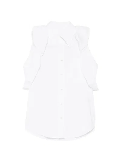 Toga Roll-sleeve Blouse In White