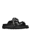 Toga Round Head And Flat Bottom Sandals In Black
