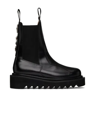 Toga Round-headed Chelsea Boots In Black