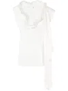 Toga Scarf-detail Ruffle-trim Blouse In White