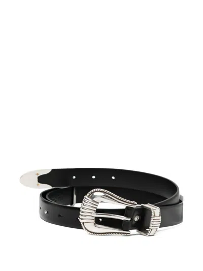 Toga Silver-tone Buckle Leather Belt In Animal Print