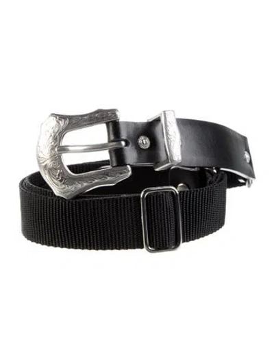 Pre-owned Toga Skinny Leather Belt In Black