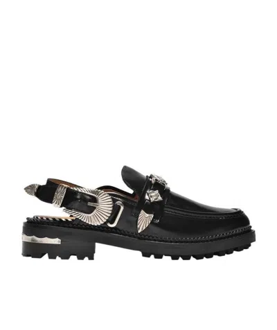Toga Sling-back Mule Loafers In Black