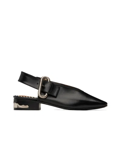 Toga Slingback High Heel Sandals In Black