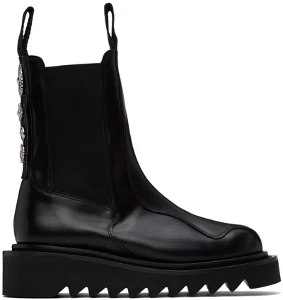 Toga Ssense Exclusive Black Chelsea Boots In Aj1146 Black