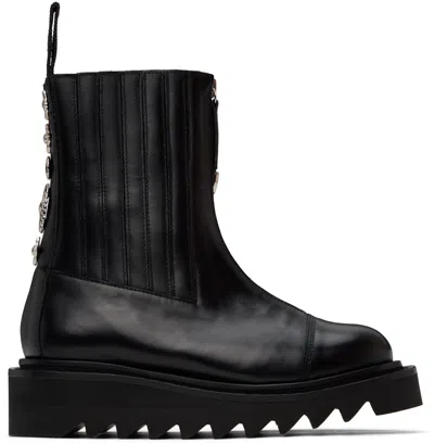 Toga Black Side Gore Zip Boots In Aj1207 Black