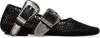 Shop Toga Ssense Exclusive Black Crochet Net Jet Ballerina Flats