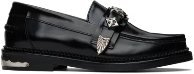 Toga Ssense Exclusive Black Metal Loafers In Aj1041 Black