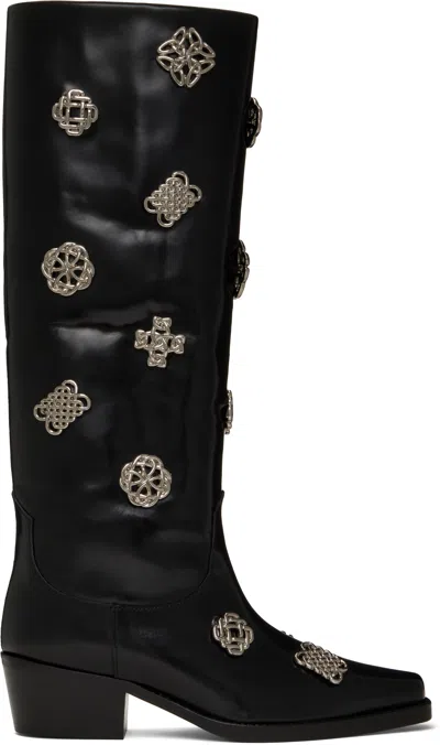 Toga Ssense Exclusive Black Tall Boots In Aj1092 Black
