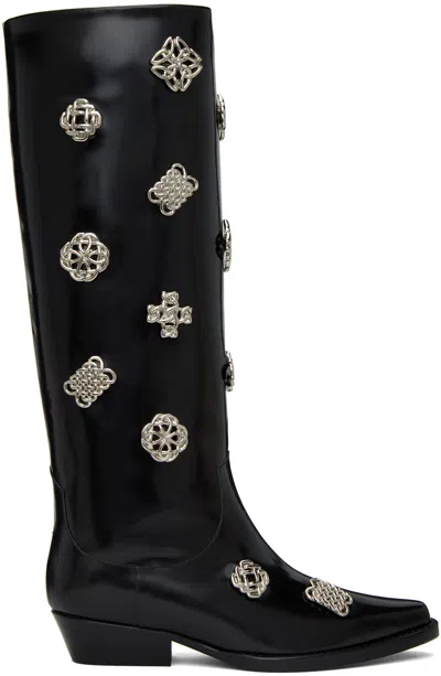 Toga Ssense Exclusive Black Tall Boots In Aj1092 Black