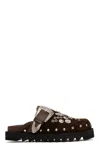 Toga Ssense Exclusive Brown Buckle Clogs In Chocolate Brown