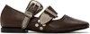 Toga Ssense Exclusive Brown Metal Leather Ballerina Flats In Brown