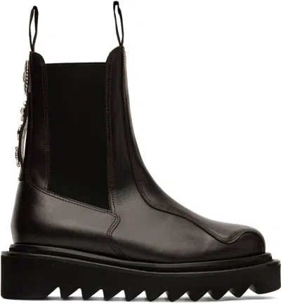 Toga Ssense Exclusive Brown Platform Chelsea Boots