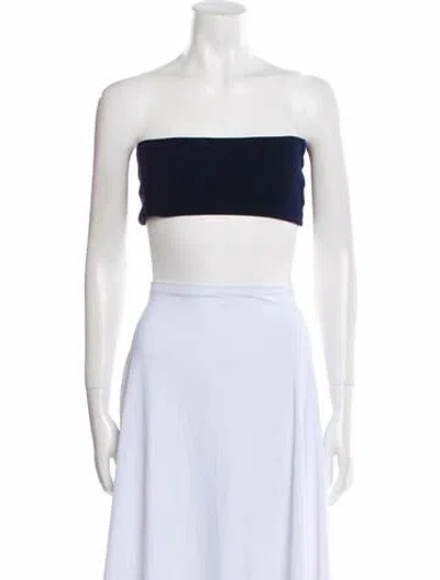 Pre-owned Toga Strapless Crop Top In Black