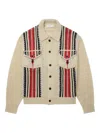 Toga Stripe-panel Pocket Cardigan In Neutral