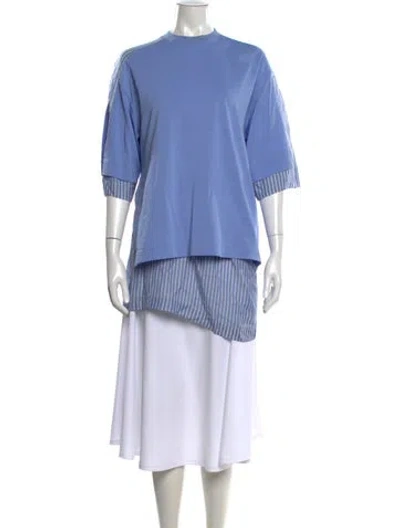 Pre-owned Toga Striped Crew Neck T-shirt In Blue