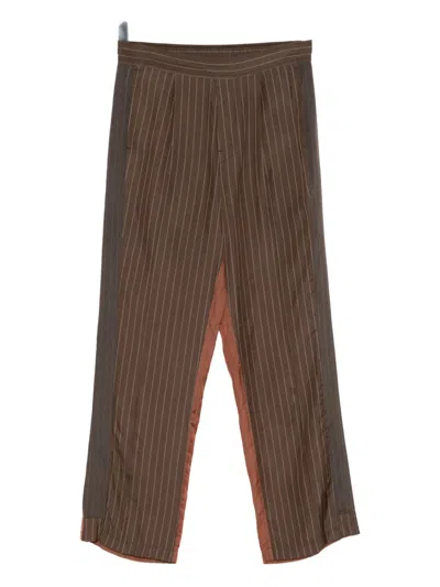 Toga Striped Trousers In Brown