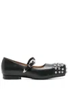 Toga Stud-detail Ballet Flats In 黑色