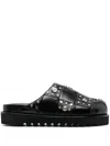 Toga Stud-detailing Leather Mules In Schwarz