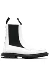 Toga Stud-embellished Leather Ankle Boots In White