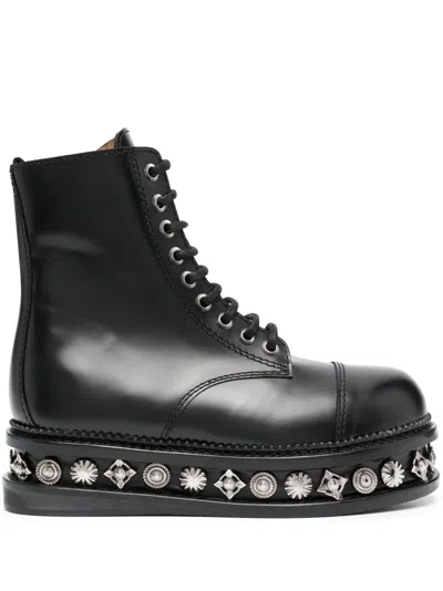 Toga Pulla Studded Leather Boots In Black