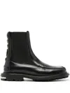 Toga Stud-embellished Leather Ankle Boots In Black Polido