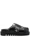 Toga Stud-embellished Leather Clogs In Black