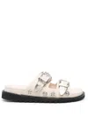 Toga Stud-embellished Leather Slides In Neutrals