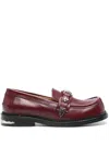 Toga Stud-embellished Loafers In Red