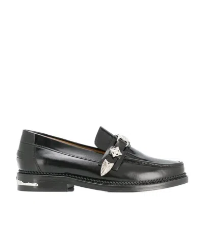 Toga Stud Embellished Mid-heel Loafers In Black